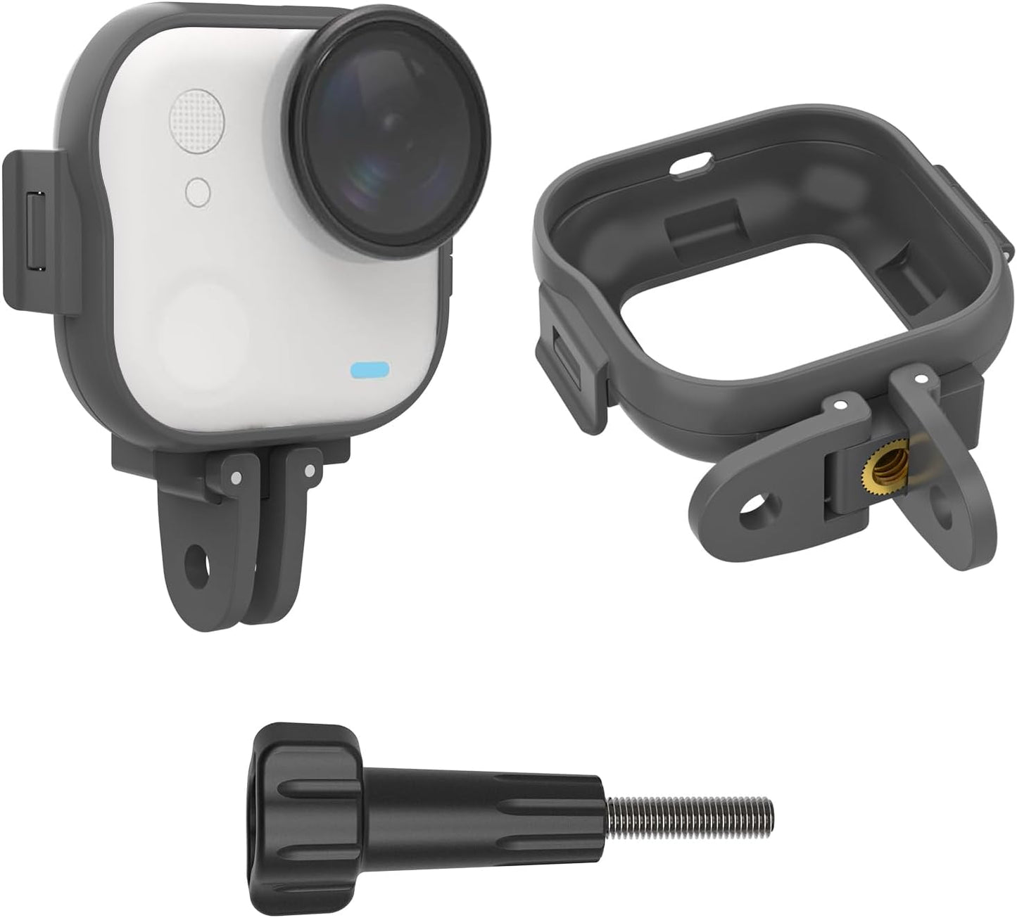 Sinyutia Insta360 1/4" Backpack Camera Cage for Go Ultra Accessories, Vertical Horizontal Extension Frame Adapter Mount