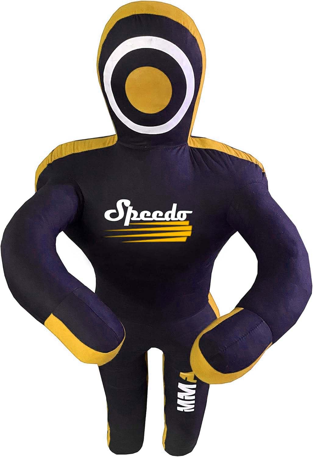 MMA Grappling Dummy Brazilian JIU Jitsu BJJ Punching Bag for Self Defense Wrestling Judo Karate Boxing Throwing Standing Position - UNFILLED (Black Yellow, 6ft)