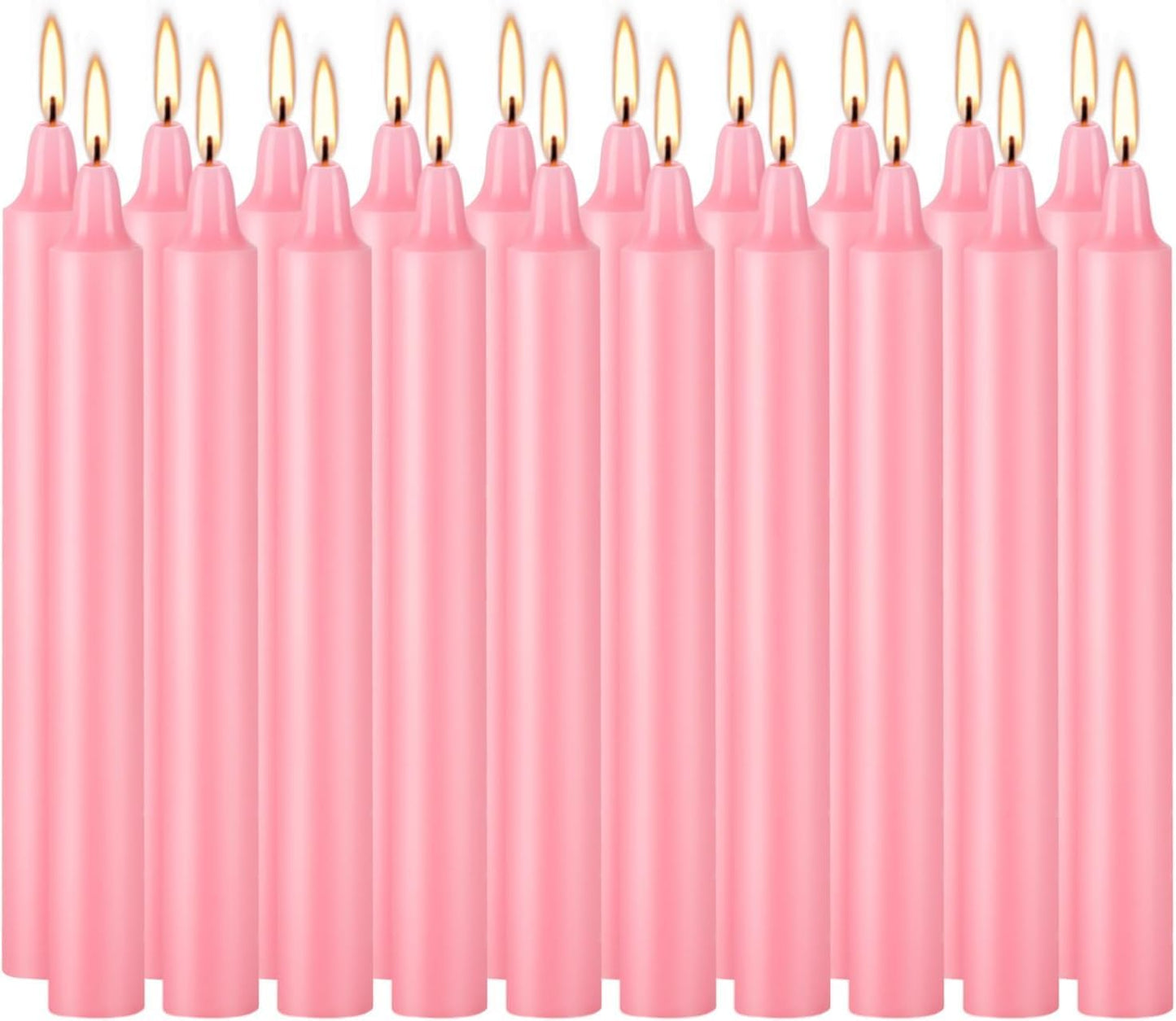 YOROXRG Mini Unscented Taper Candles - 40 Pack for Weddings, Birthdays, and Home Décor | 4 Inch Tall (Pink)