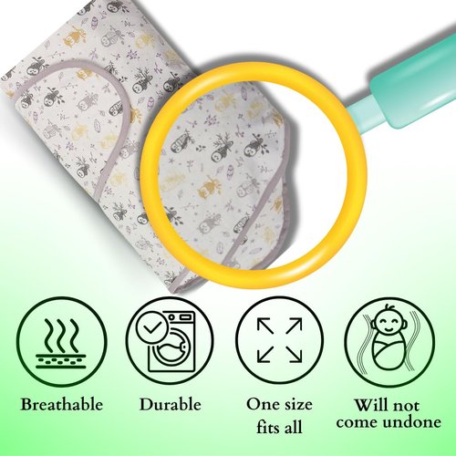 Miracle Blanket Swaddle Wrap - Soft & Secure Sleep Sack for Infants - Easy-to-Use Swaddling Blanket (Gray Stars)