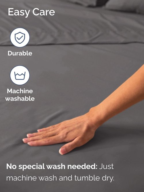 Hotel Luxury Extra Deep Queen Fitted Sheet - Ultra Soft & Breathable - Fits 18-24 Inch Mattresses - Dark Grey