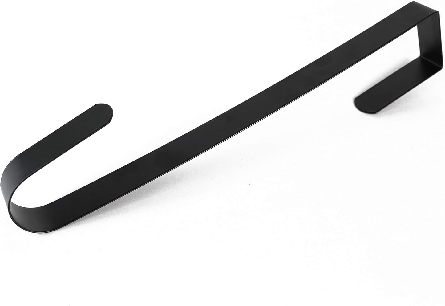 RN'D Over Door Wreath Hanger Hook - Thin Metal Seasonal Holder for Front/Back Door (Black, 15")