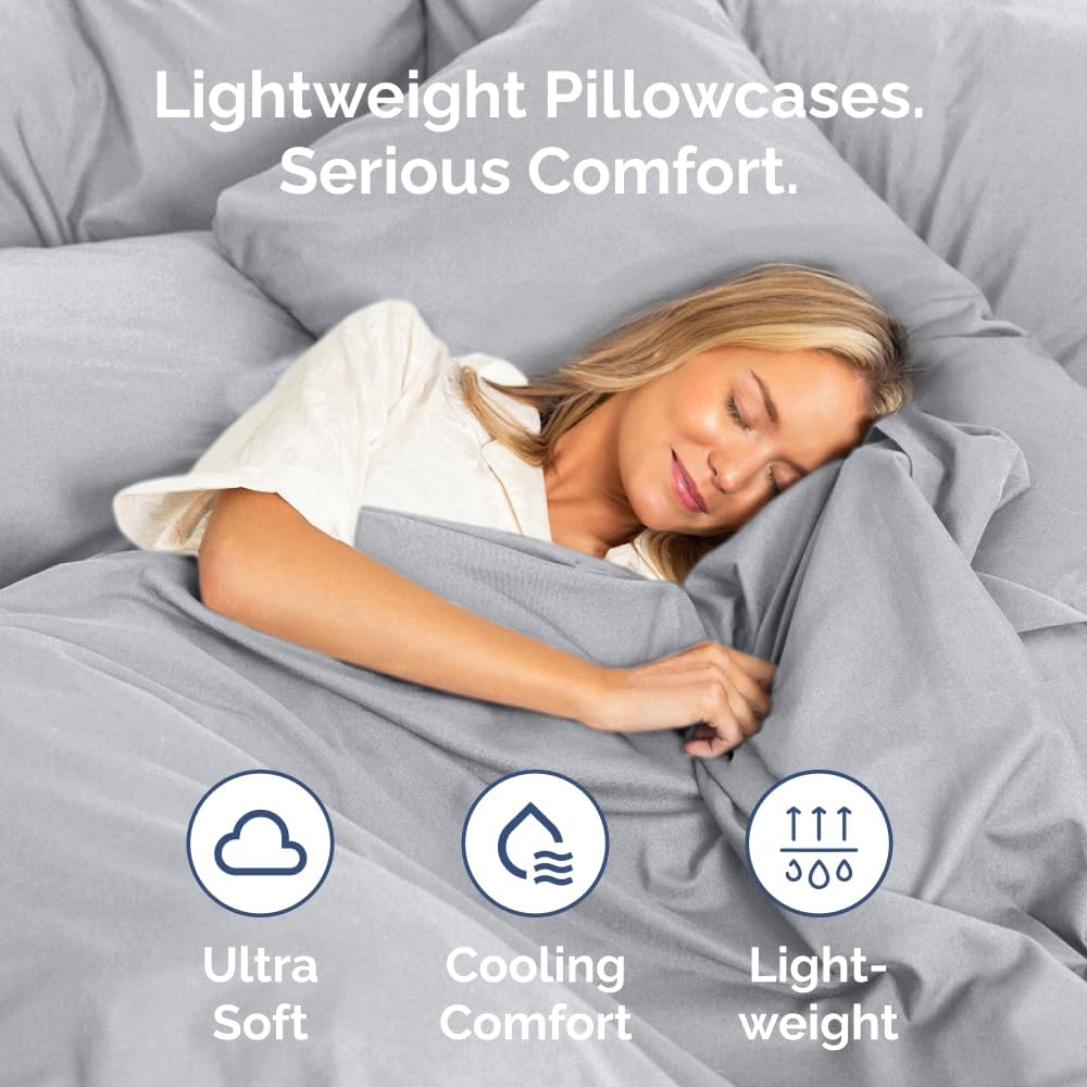 Queen Pillow Cases by [Brand Name] - Ultra Soft Hotel Quality Covers | Wrinkle-Free & Fade Resistant - Steel Blue, Set of 2