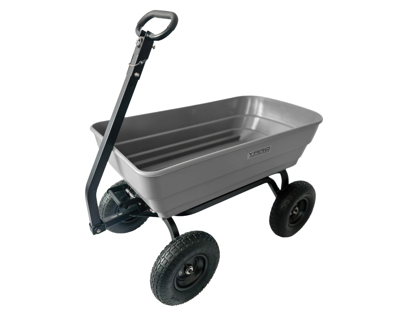 Yard Commander - 1000 lb Poly Dump Cart, Heavy Duty Towable Garden Utility Cart with 6 Cu. Ft. Dump Bed, 13-Inch Pneumatic All-Terrain Tires, 2-in-1 Handle, Tow-Behind ATV & Lawn Tractor Cart
