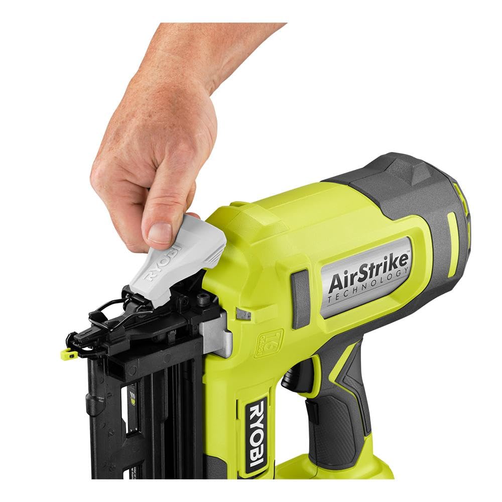 RYOBI ONE+ 18V 16-Gauge Cordless AirStrike Finish Nailer (Tool Only), P326, Green