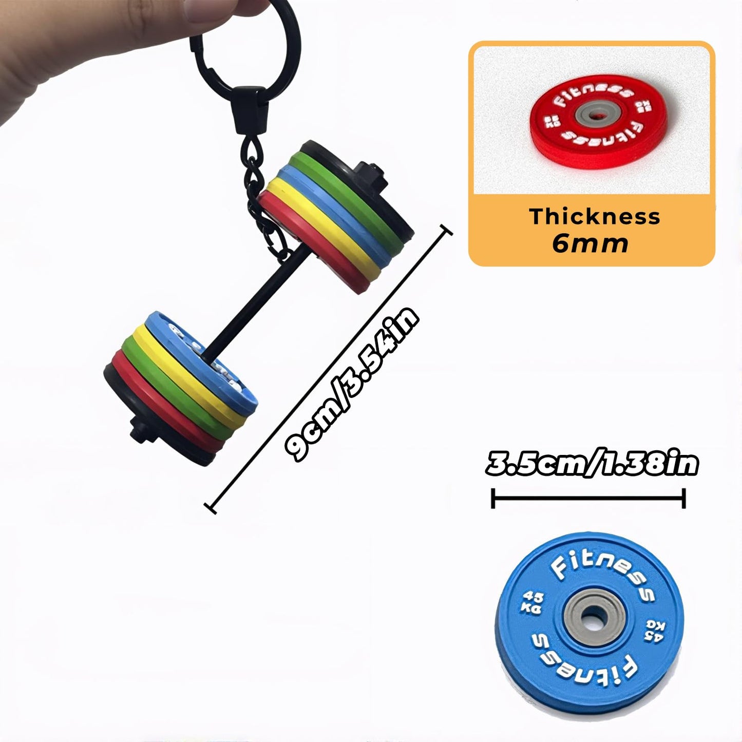 Levesica Fitness Keychain Gym Mini Barbell Keychain Weightlifting Keyring Silicone Motivational Weightlifting Gifts for Boyfriend Girlfriend, Gifts for Personal Trainer