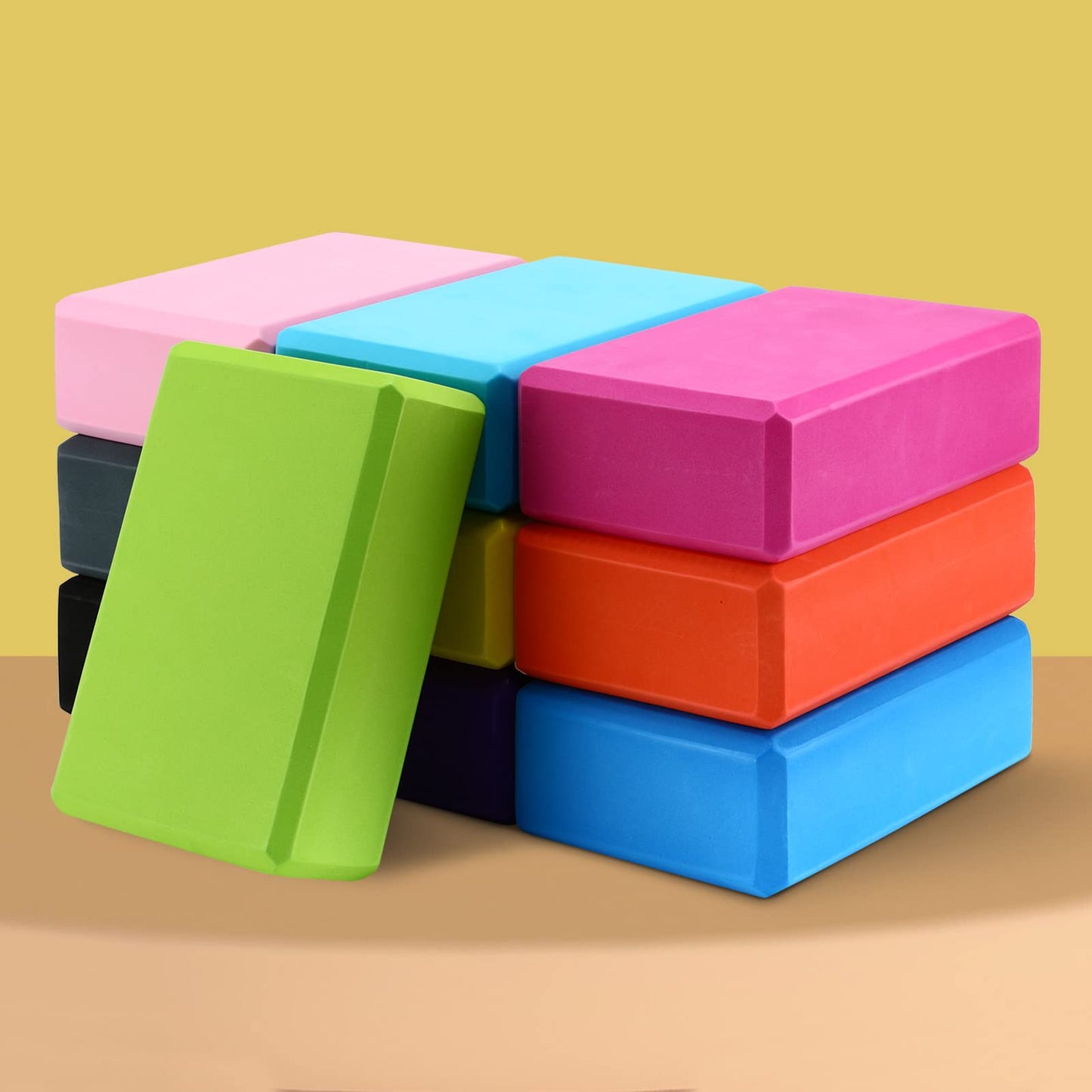 20 Pcs Foam EVA Yoga Blocks Lightweight Yoga Bricks Non Slip Supportive Foam Blocks Prop Accessories for, Pilates, Stretching and Meditation, Women Men Yogi Beginners (Multicolor)
