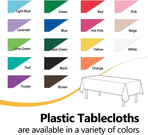 Beige 8-Pack Plastic Tablecloths - Rectangle 54"x108" Disposable Covers for Parties & Events