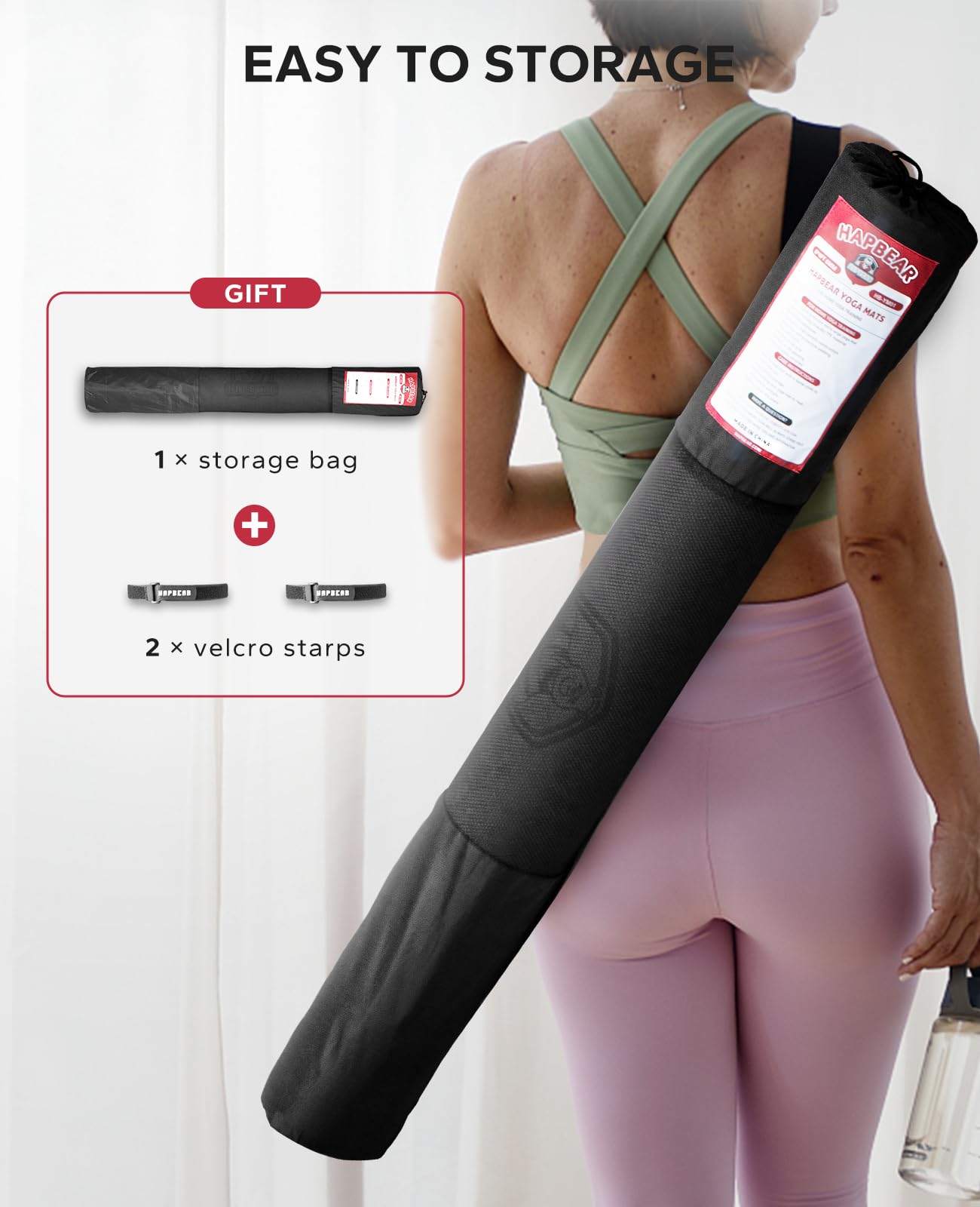 HAPBEAR Extra Large Yoga Mat - 72"x48"x6mm (1/4 inch), Non-Slip, Durable, Eco-Friendly, Thick Wide Exercise Mat for Home Workouts, Yoga, Pilates, Stretching, Meditation (Barefoot Exercise)
