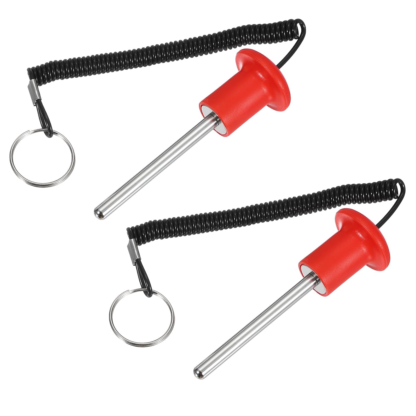 YELARXI Gym Pin, Weight Stack Pin Strength Training Lifting Equipment Replacement with Pull Rope 0.3 x 3.1 Inch & 2 Pcs & Red -Fitting for (Home/Gym/Club/Machine Insert Accessories)