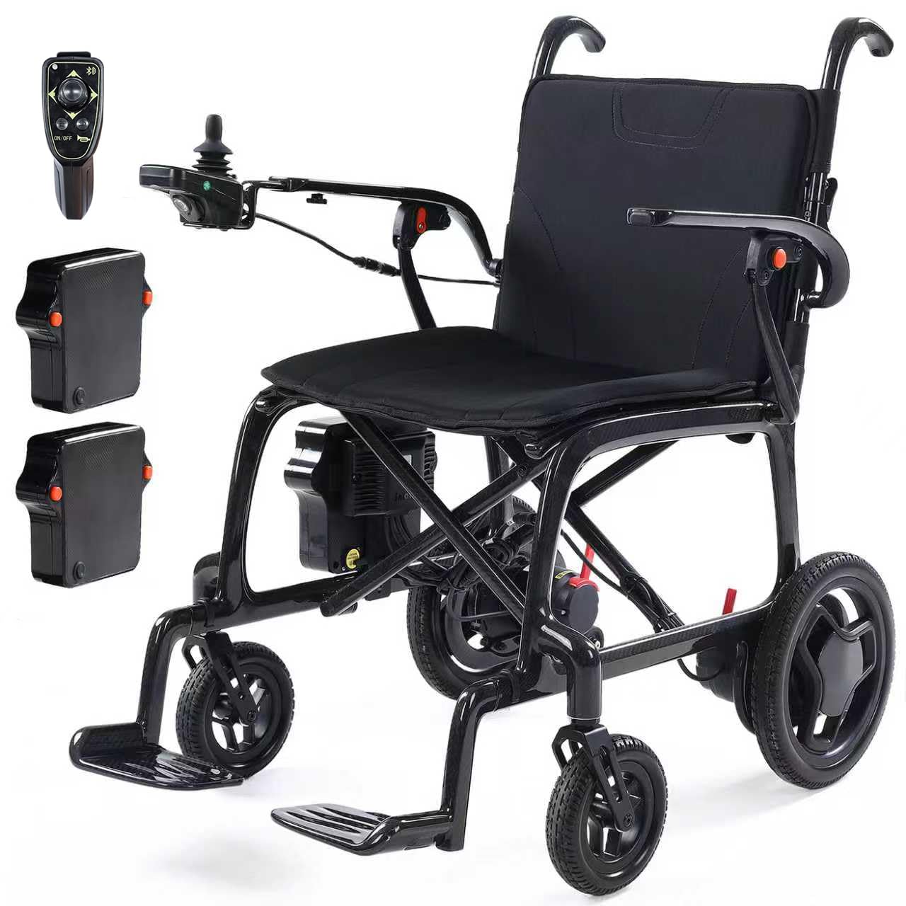 22lbs Lightweight Electric Wheelchair – Carbon Fiber Remote Control Wheelchair with Dual Batteries, Foldable Electric Wheelchair for Adults, Airline Approved for Travel and Daily Use