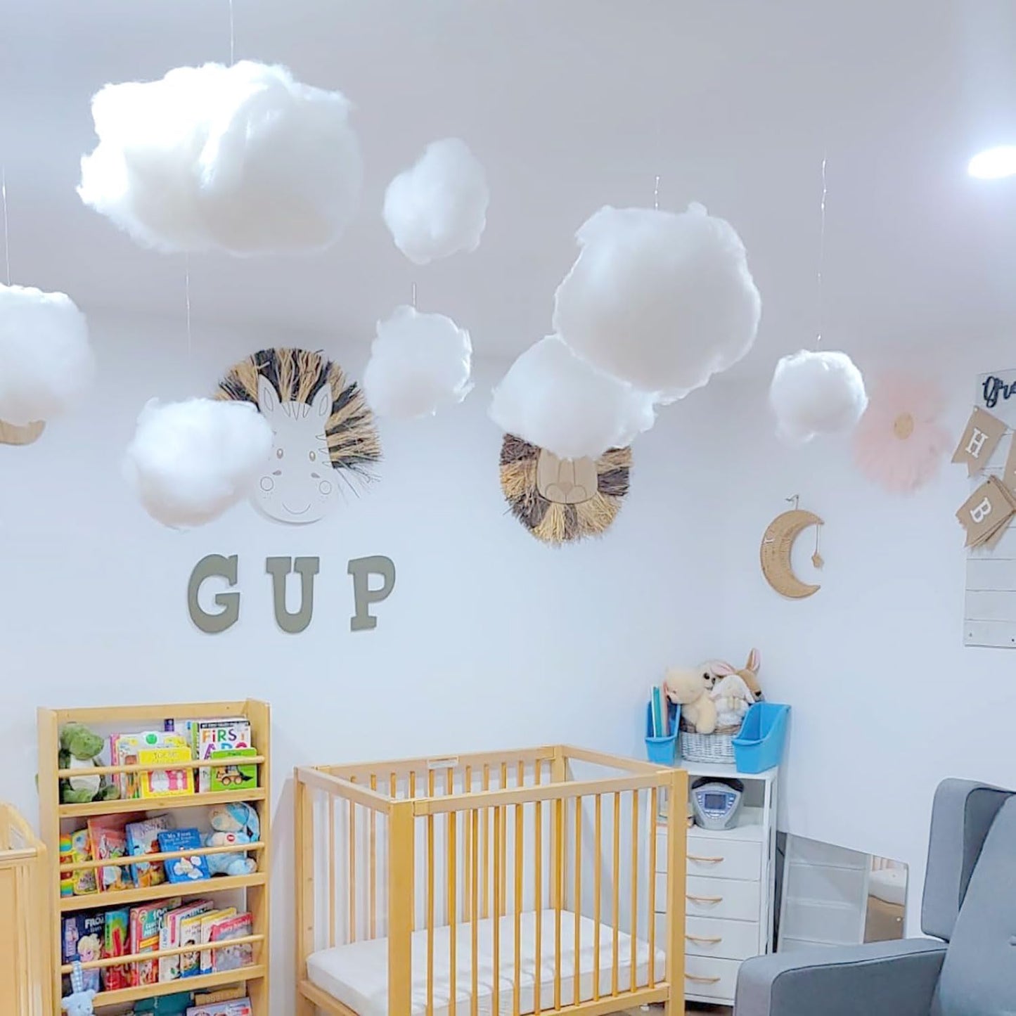 Skiennix 10-Piece Cloud Decorations - 3D Cotton Hanging Props for Wedding & Party Decor | Mixed Sizes