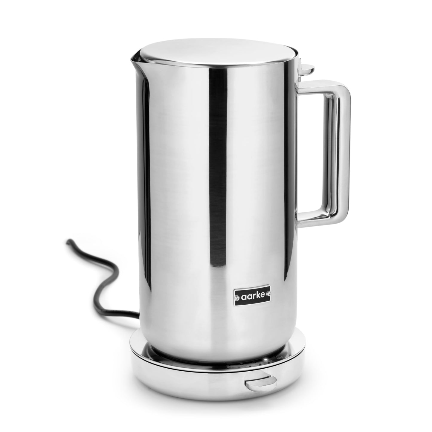 Aarke Stainless Steel Kettle - Perfect for Coffee and Tea Maker Enthusiasts, Non-Drip Spout, Double-Wall Construction, Dry Boil Protection, Heat-Safe Handle, LED Cool-Down Indicator, 1.2L (Steel)