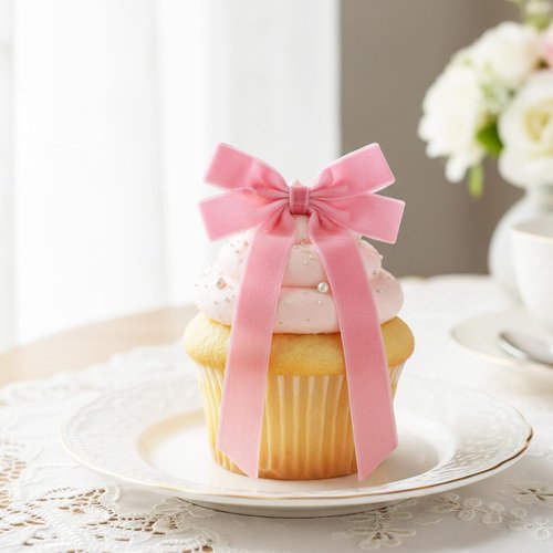 CIATBYYJ Velvet Ribbon Bows - 12 Pcs Pink Elegant Cake & Champagne Glass Decorations | Party, Wedding & Birthday Supplies