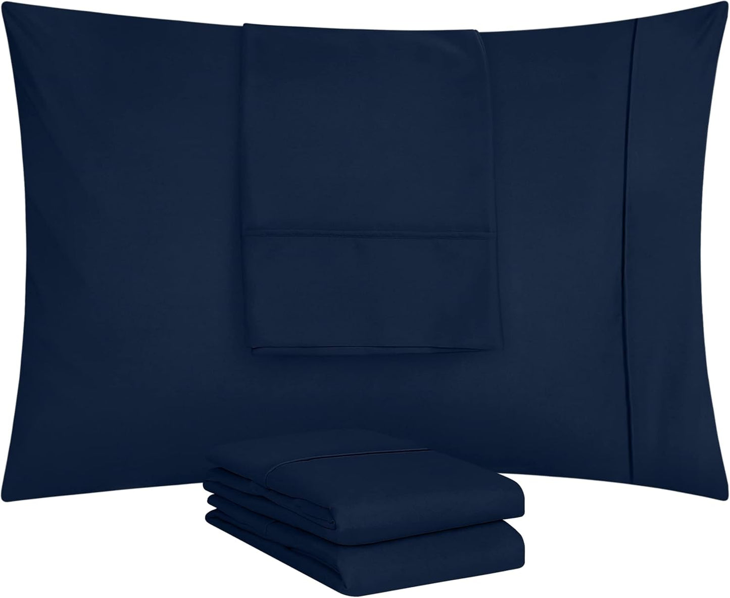 Utopia Bedding Queen Pillow Cases - 12 Pack Soft Brushed Microfiber - Fade Resistant 20 x 30 Inches | Navy