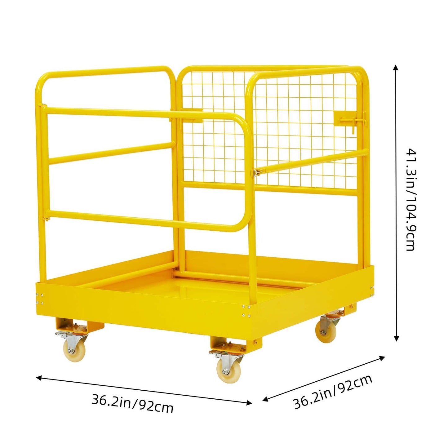 Towallmark Forklift Safety Cage, 36"x36" inch Heavy Duty Collapsible Forklift Work Platform,1200LBS Capacity with 4 Universal Wheels, for Most Aerial Jobs