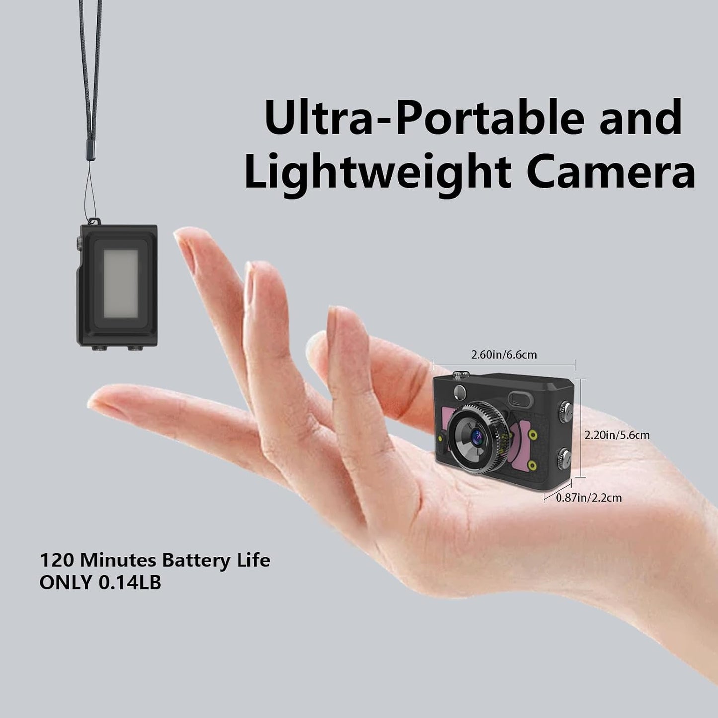 MGW Star 64GB, 1080P 120 Mini Keychain Camera Mini Retro Photo Video Camera, Minute Battery Life Portable Tiny Digital