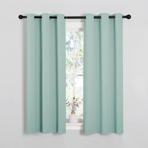 NICETOWN Blackout Curtain Panels - Thermal Insulated Grommet Drapes | Aqua, 34 x 54 Inches, One Pair