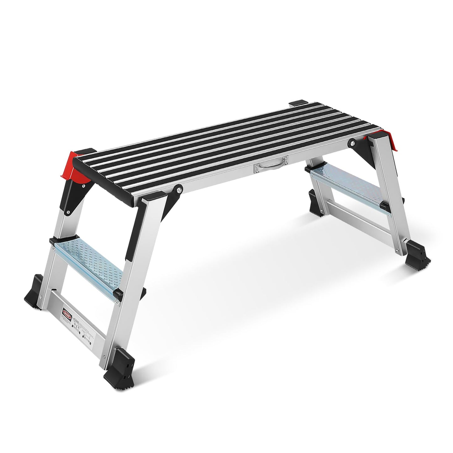 Work Platform Step Ladder, Aluminum Work Platform 36"×12"×18" Step Stool Foldable for Washing Vehicles, Cleaning, Painting 330 LBS Capacity