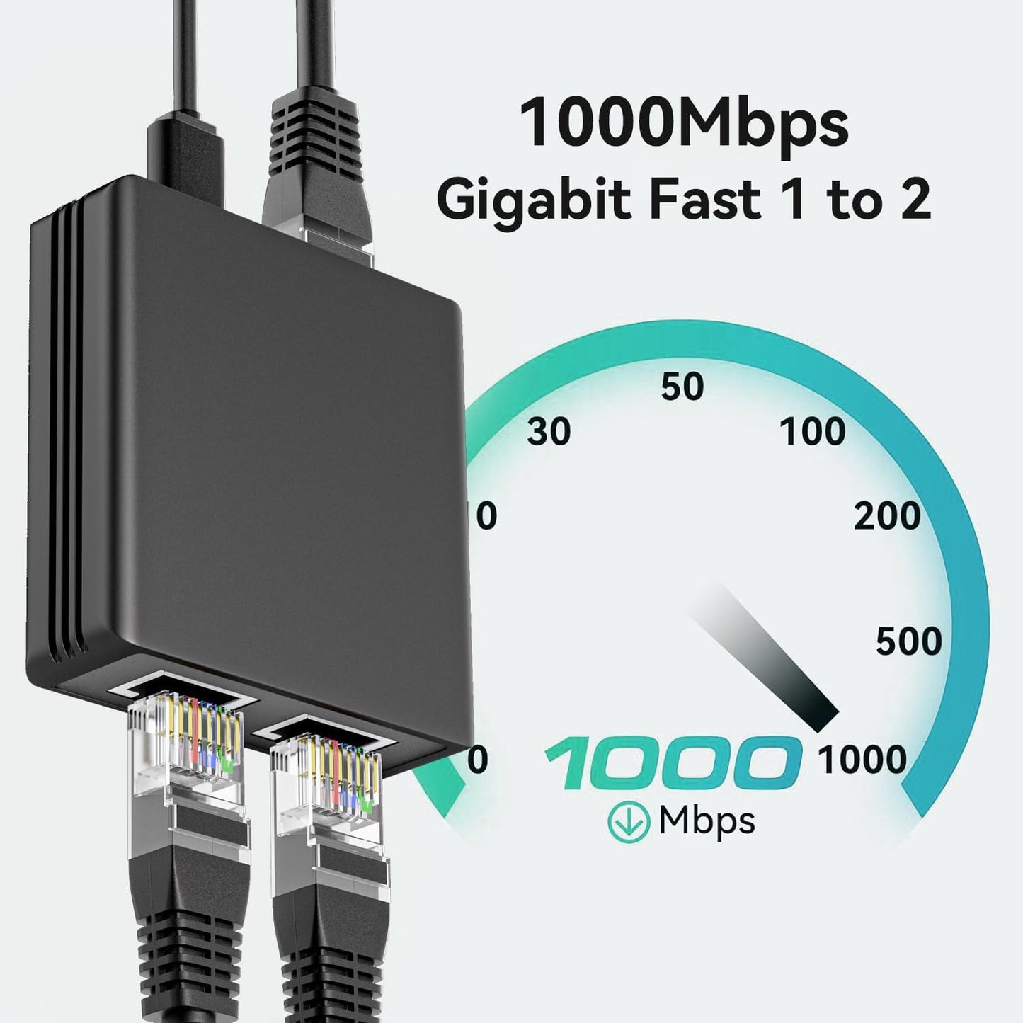 bliyee 2 1000Mbps RJ45 Cat5/6 Port Gigabit Ethernet Switch, Network Switch Adapter, Easy LAN Expansion for PC Router