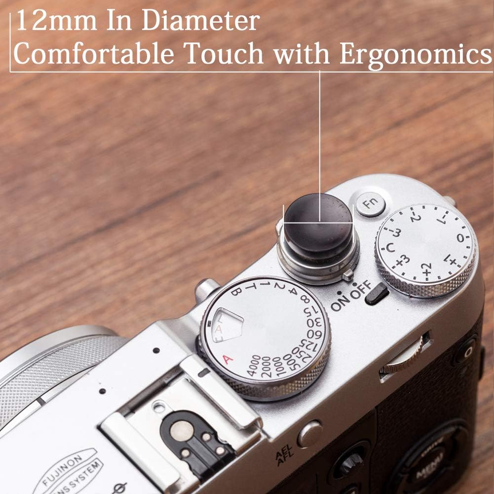 12mm VKO Wood Soft Shutter Release Button,Delicate Camera Shutter Button Concave Surface Black(Wood Grain Random)