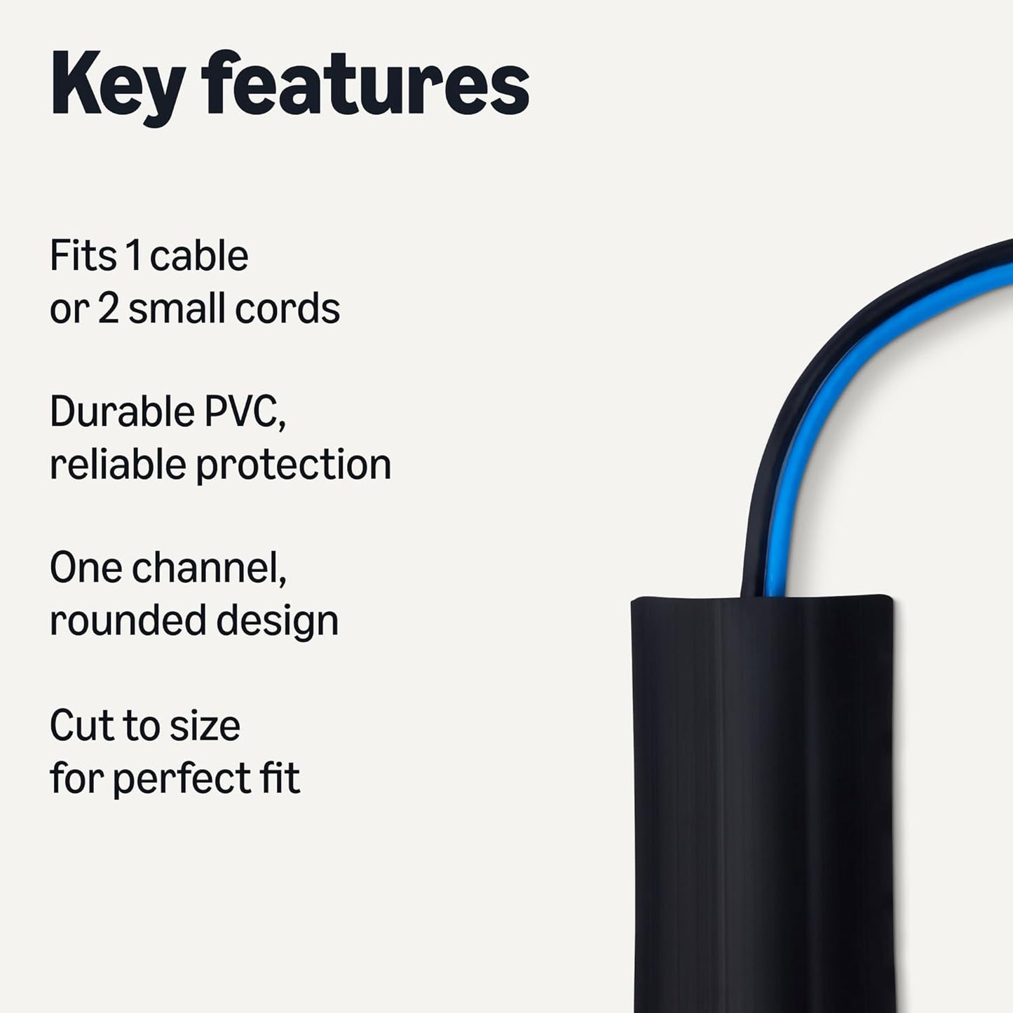 Amazon Basics 6ft 2.6" Floor Cord Cover, Length, Diameter, Cable Protector, Black