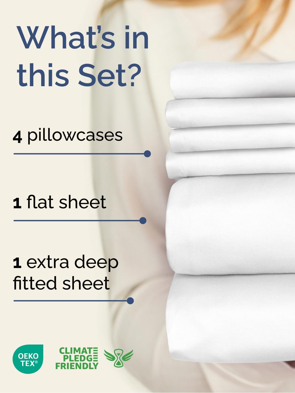 Skiennix Extra Deep King Sheet Set - 6 Piece Breathable Cooling Sheets | Luxury Hotel Bedding - Soft, Wrinkle-Free, Easy Fit - White