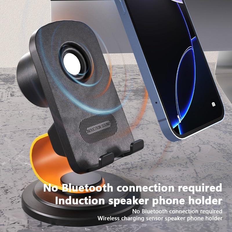 E I F E R 360 Wireless Induction Speaker, Bluetooth Speaker with Phone Stand, Adjustable Holder