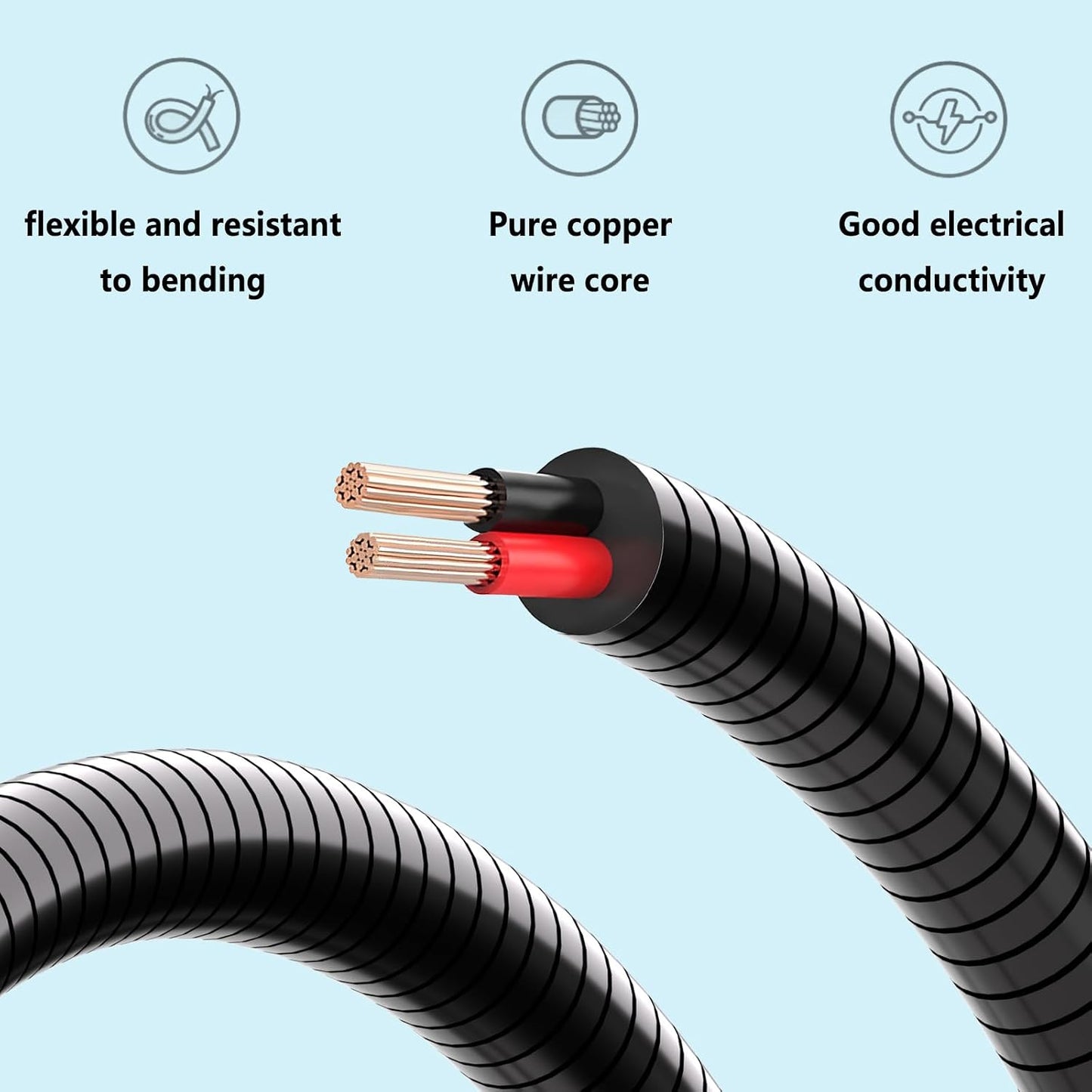 SYGGDERS 5.5 X2.1mm 4.0x1.7mm (6.56FT) Anti Chew Power Cord, Suitable for Solar Panel Connectors, to Male to Male Dc