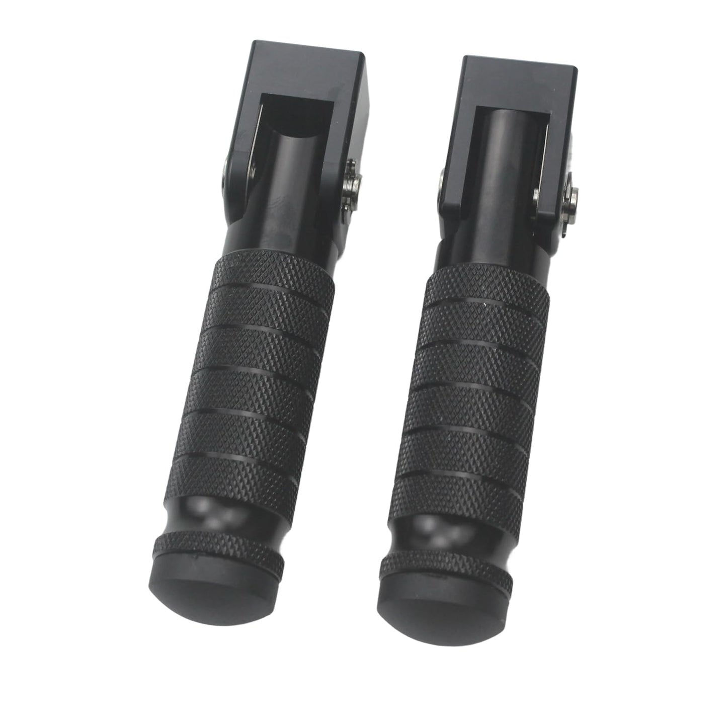 Adsspro Universal CNC M8 Motorcycle Foot Pegs 90 Degree Foldable Foot pegs Footpegs CNC Anti-Skid Footrest Foot Rest Pedal for Motorbike Mini Bike Dirt Pit Bike (Black)
