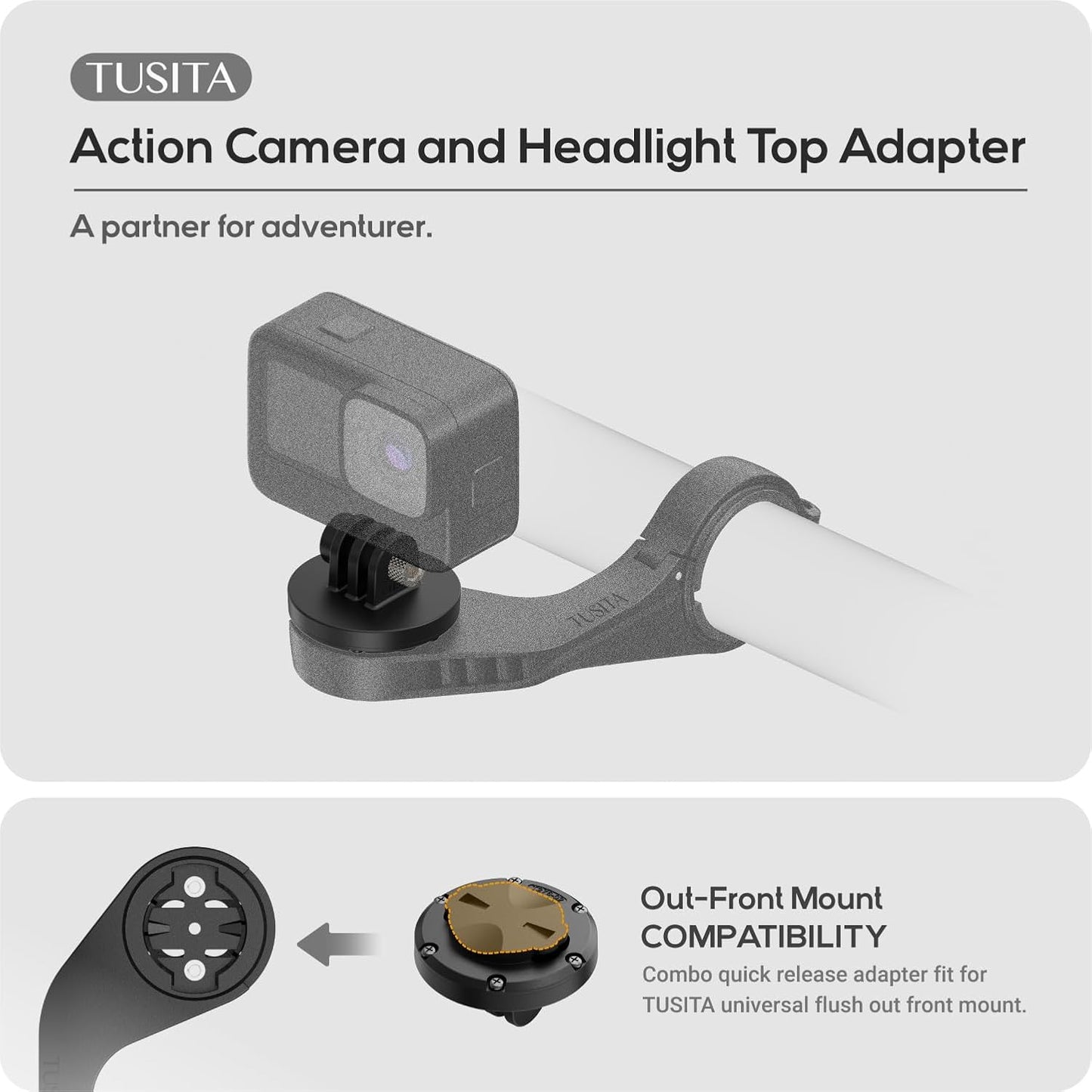 TUSITA Universal Action Camera and Headlight Mount Adapter for Garmin