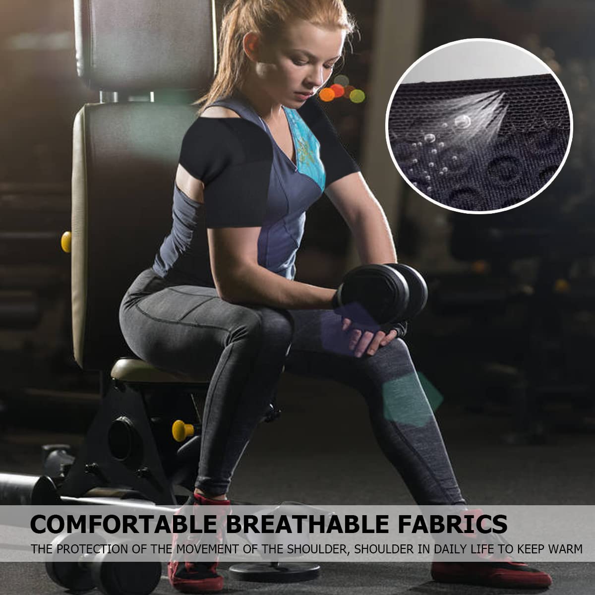 FERCAISH Double Shoulder Brace, Breathable Sports Protective Gear for Chronic Tendinitis Pain Relief, Shoulder Strap Brace for Sleeping Outdoor Lifting Sports(M)
