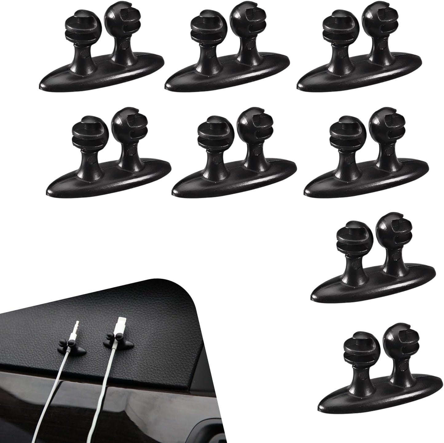 Foelony 8 3 PCS Cable Clips, Self-Adhesive Cord Organizer Holders, Multi-Functional Wire Organizer Holder, Holds Up