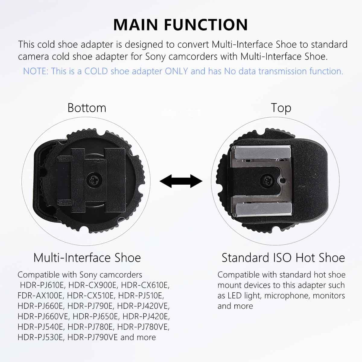 Keabroir Multi-Interface Shoe Adapter MIS Converter to Universal Cold Shoe Adapter Compatible for Sony Multi-Interface