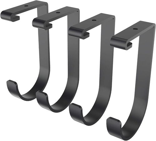 FLEXIMOUNTS 4-Pack Flat Hook Storage Accessories - Max 50lbs Capacity for Garage Ceiling Racks | Black