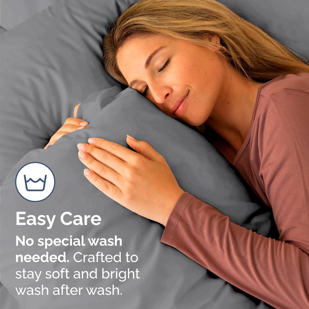 Skiennix Standard Pillow Cases Set of 4 - Ultra Soft Hotel Quality Covers - Machine Washable Steel Blue