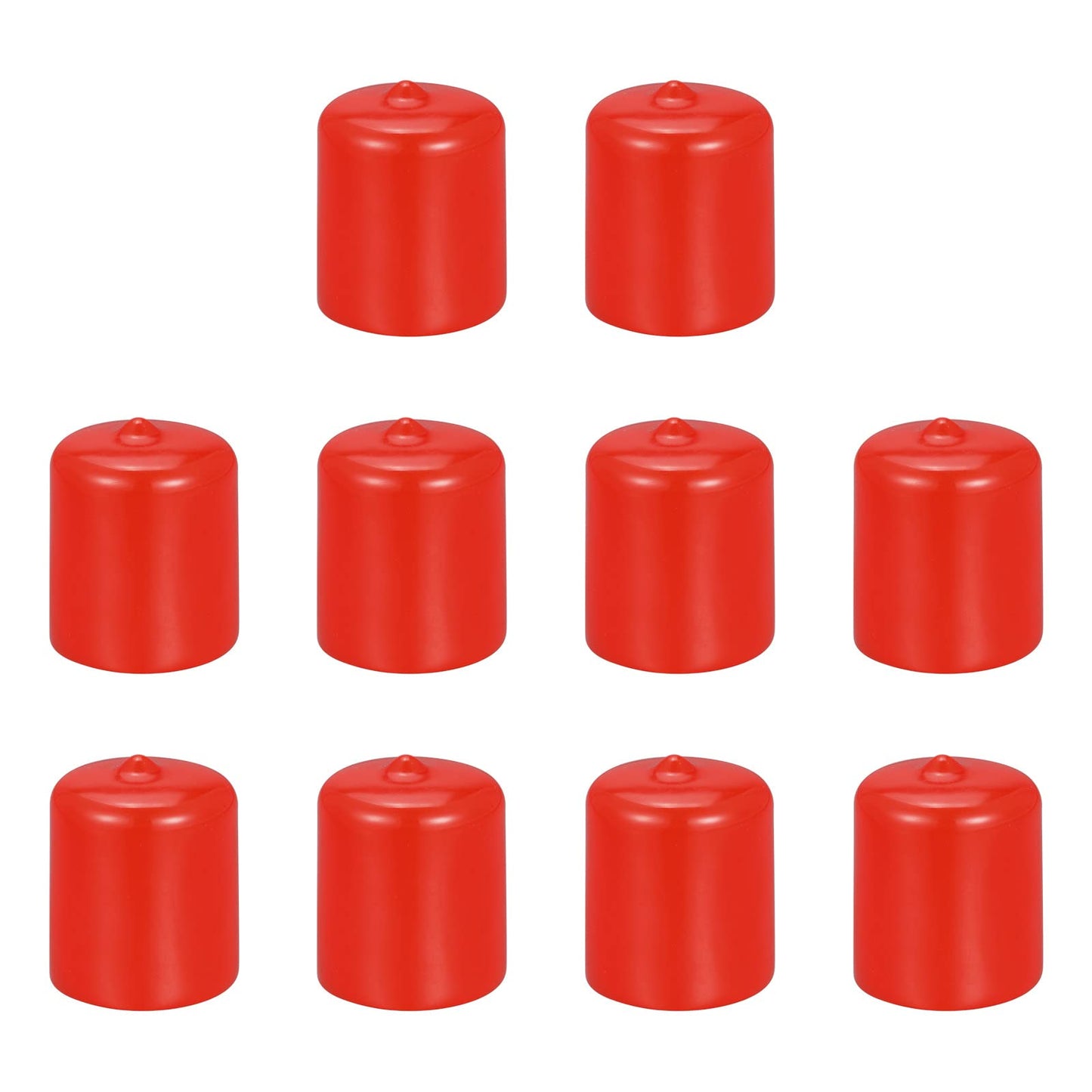 DMiotech 10 Pack 1" ID Red Screw Thread Protectors Rubber End Caps Bolt Covers for Screw Bolt Furniture Pipe