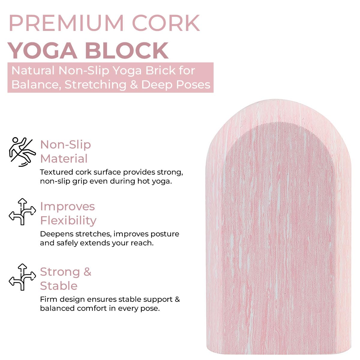 NEUMEE Yoga Block, EVA Foam Yoga Brick with Arc Shape & Non-Slip Grip, Lightweight Portable Yoga Block for Women Men, Ink Painting Design, Yoga Accessories for Poses, Pilates, Meditation, Balance & Stretching