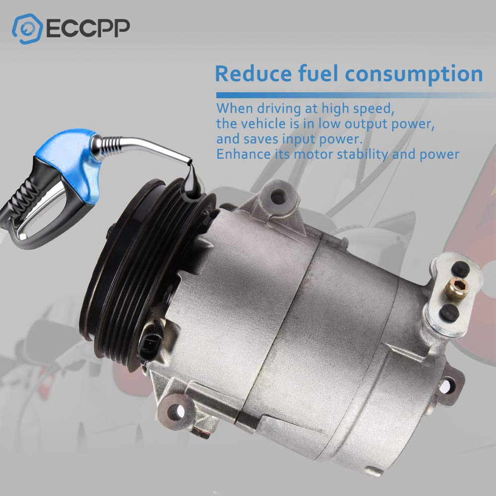 ECCPP Air Conditioning Compressor 2008-2012 fit for Chevrolet Malibu 2.4L 2007-2010 for Pontiac G6 2.4L AC Compressor with Clutch