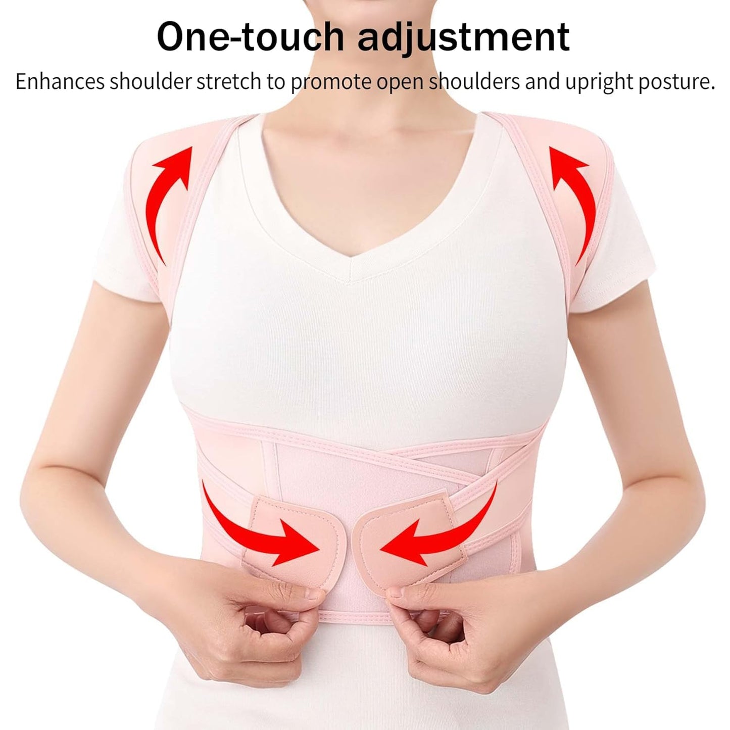 Zrughno Posture Corrector for Women and Men Back Brace Support Shoulder Straightener Hunchback Instant Scoliosis Adjustable (Pink, XXX-Large (Waist 45.2"-49.2”))