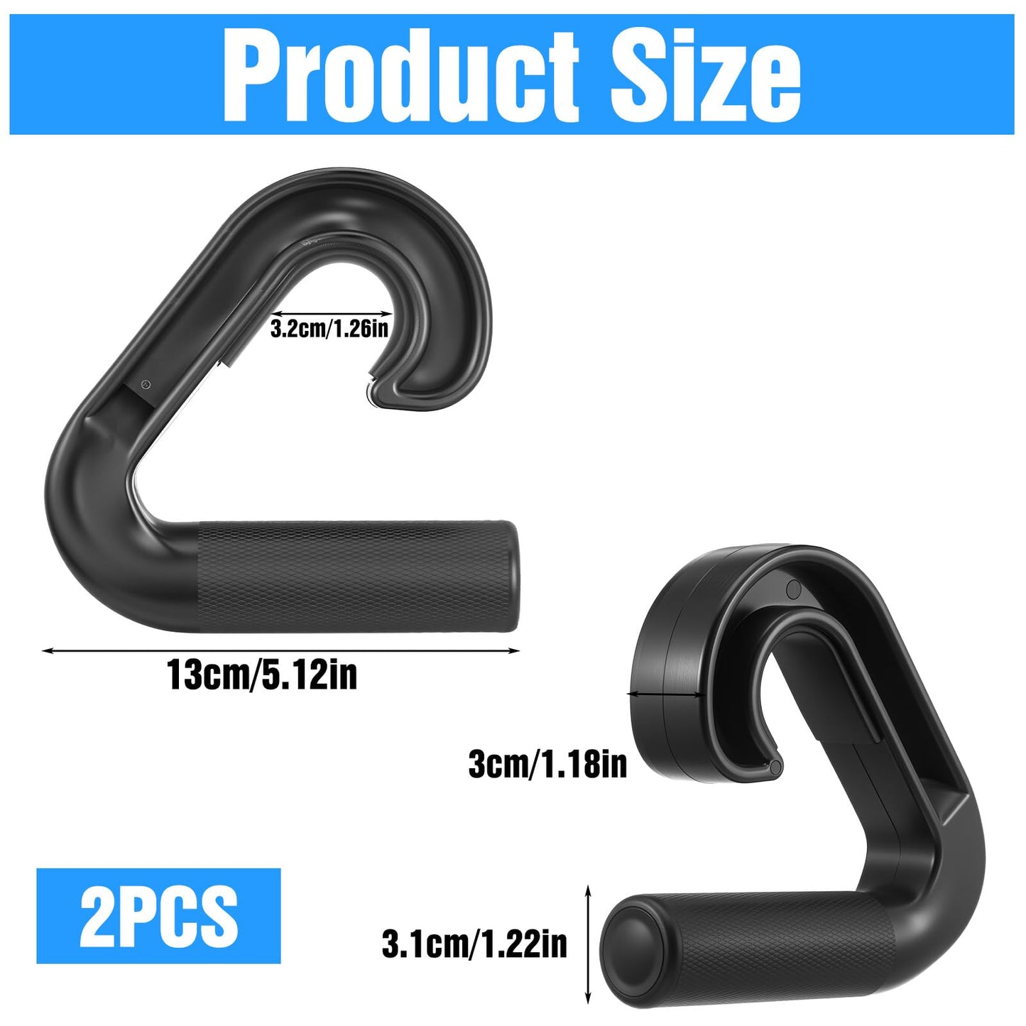 Pafeooui Neutral Grip Pull Up Handles (2-Pack) – Heavy Duty Nylon Handles for Pull-Ups, Deadlifts & Resistance Bands, 800LB Capacity, Non-Slip Ergonomic Grips – Gym & Home Workout Accessories
