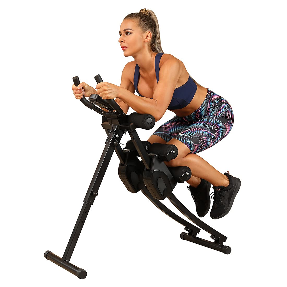 WINBOX Ab Machine Multi-functional Exercise Equipment for Home Gym, Height Adjustable Abs Workout Equipment, Black