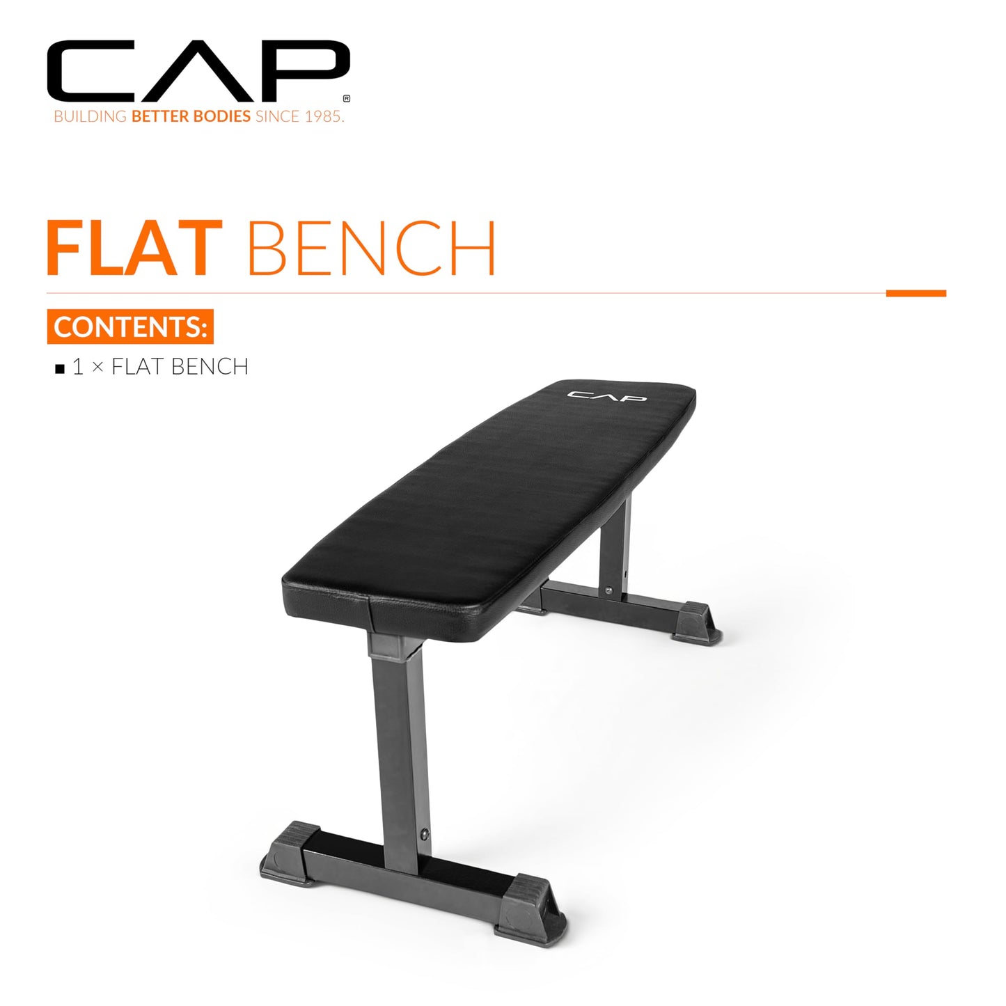 CAP Barbell Flat Weight Bench, Black