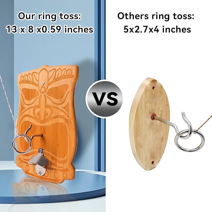 GSE Games & Sports Expert Ring Toss Game for Adults, Hook and Ring Toss Game Wall Mount for Outdoor/Indoor, Ring Toss Hook Game for Family Fun Party Game, Man Cave Decor