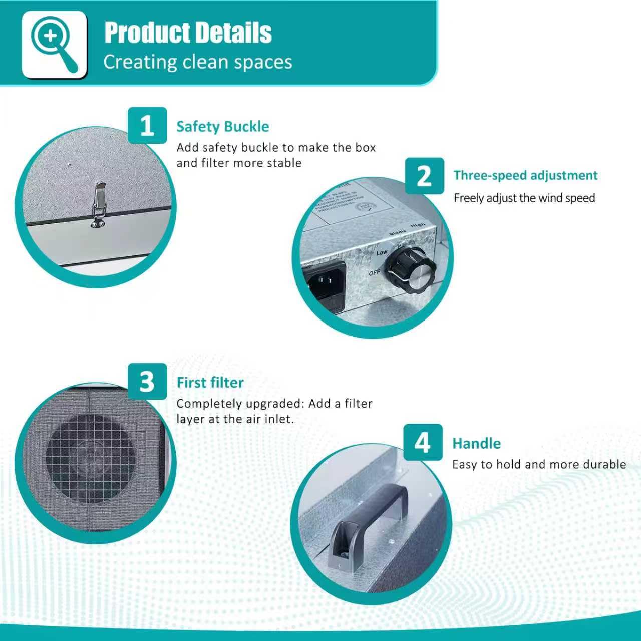 BOBADDST HEPA H14-Filter Laminar Flow Hood FFU Updated FanFilter Unit（Include HEPA Filter）100/ISO Class 5 Cleanroom/Laboratory/Cleanroom/Mushroom Room, Laminar Air Flow Hood(46.2"x22.6"，Dual Machine)