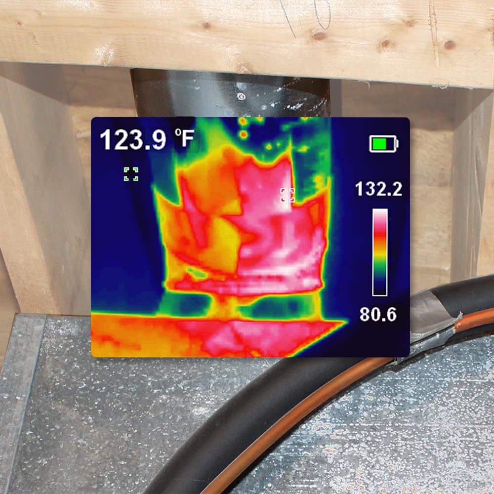 Klein Tools TI250 Rechargeable Thermal Imaging Camera, Camera Displays Over 19,200 Pixels with 3 Color Palettes, High / Low Temperature Points