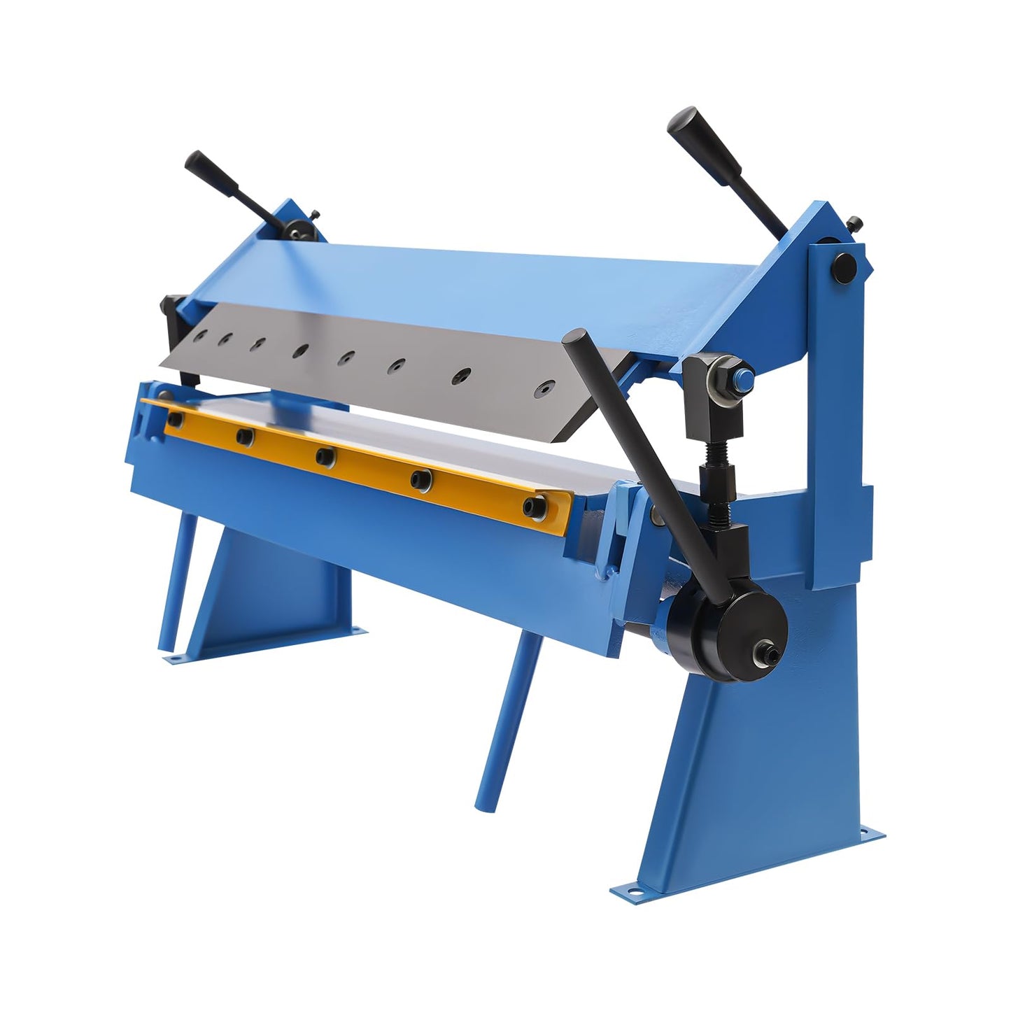 GEYOPMID Sheet Metal Brake, 24" Pan and Box Brake 0-130 Degrees Sheet Metal Brake with 5 Adjustable Fingers Portable Metal Bender with 20 Gauge Low Carbon Steel 14 Gauge Aluminum Capacity