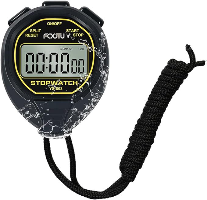 FCXJTU Digital Simple Stopwatch Timer, No Bells, No Alarm, Simple Basic Operation, Silent, Clear Display, ON/Off, Large Display for Swimming Running Training Kids Coaches Referees Teachers