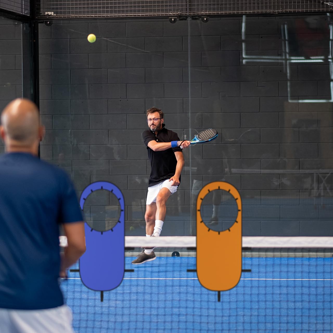 MR Tennis Targets 55"x25" Pop Up Tennis Training Targets with Reinforced Rings, Portable Hitting & Serving Practice Swing Trainer with Carry Bag, 2 Pack