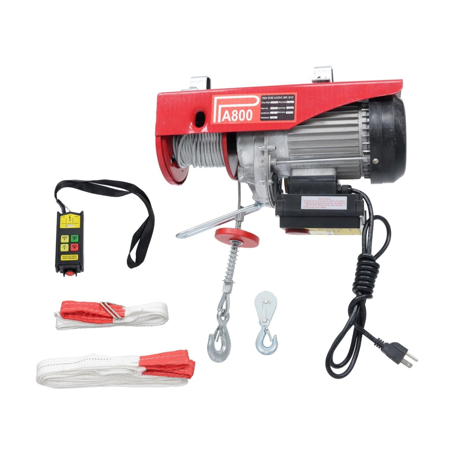 findmall 110V Electric Hoist with 328ft Wireless Remote and Emergency Stop 1760 lbs Capacity 40ft Lift Height for Garage, Warehouse